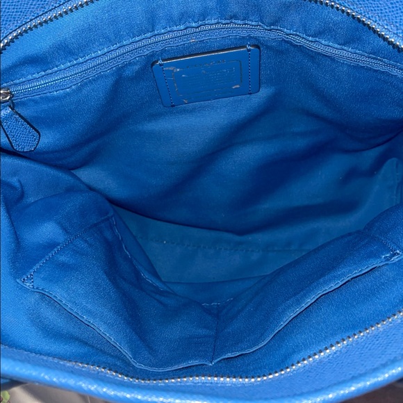 Coach New York Blue Leather Tote Shoulder Bag F58846 - Picture 3 of 11